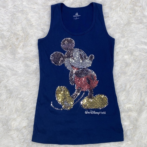 Disney Parks Walt Disney Mickey Mouse Blue Tank Top Size S - Picture 4 of 7